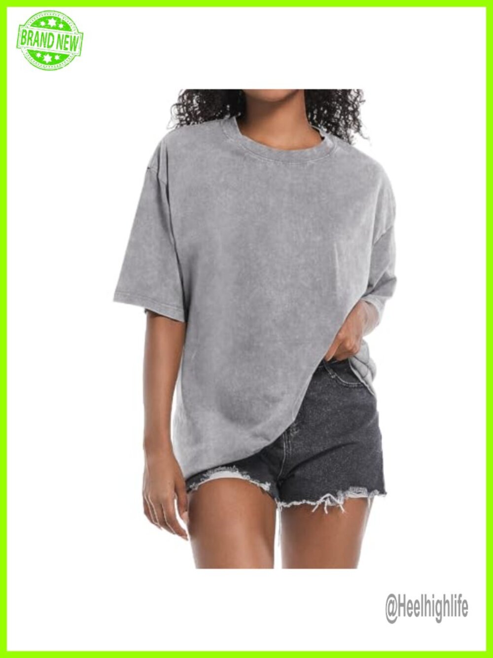 Oversized Acid Wash Vintage Tee Distressed Grunge T-Shirt